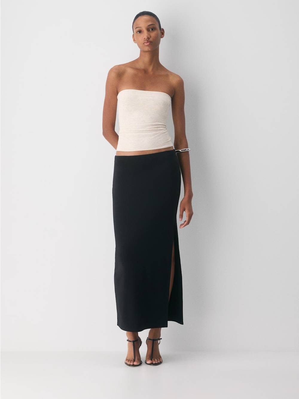NWT Aritzia Casual Contour Hi-Hip Tube Top - Heather Light Oatmeal - Size Medium